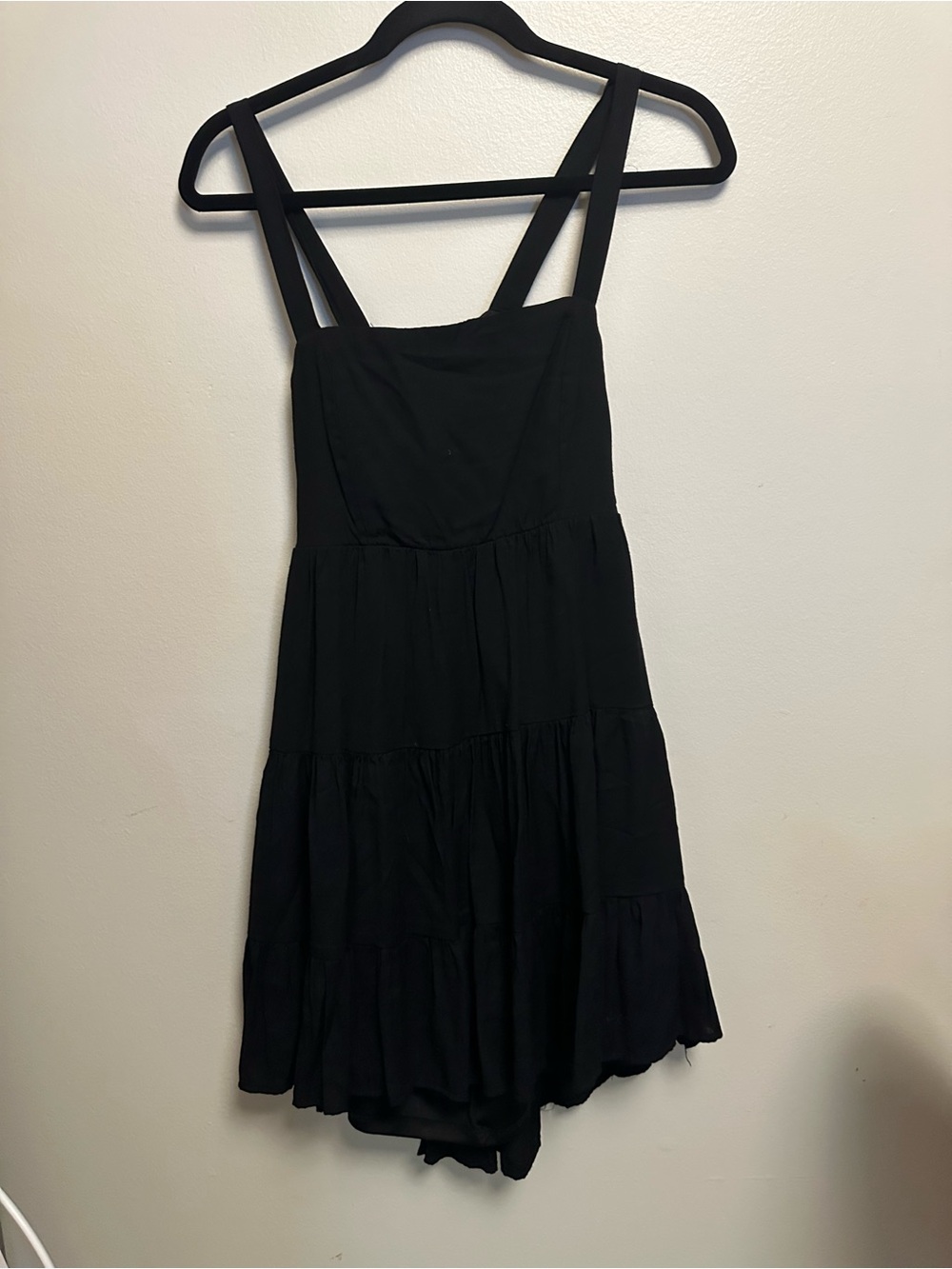 Trixxi Black Tiered Mini Dress with Wide Straps